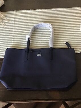 NWOT Lacoste L.12.12 Navy Large Concept Horizontal Tote